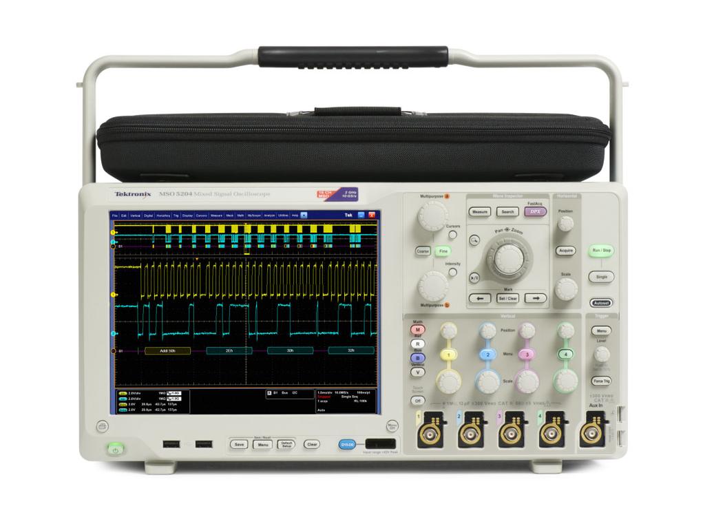 Mixed Signal Oscilloscopes MSO5000, DPO5000 Series Data Sheet 53 Automated Measurements, Waveform Histograms, and FFT Analysis for Simplified Waveform Analysis TekVPI Probe Interface supports Active,