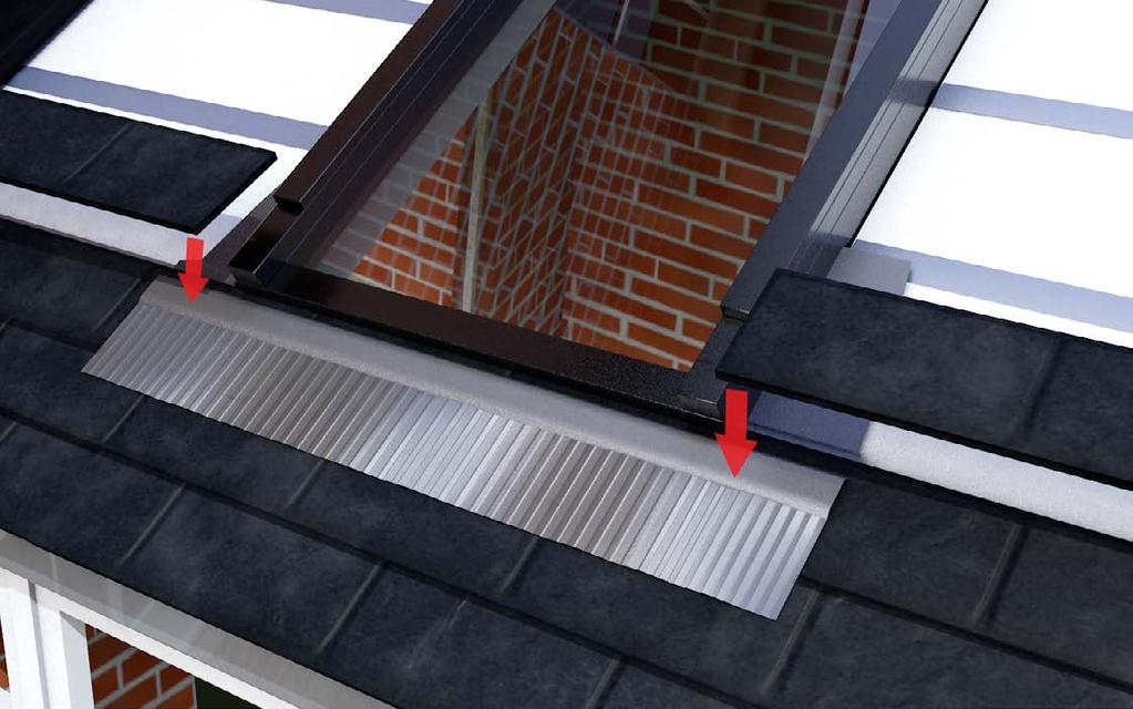 7d Dependant on height of roof window 1-3 tiles should be fitted