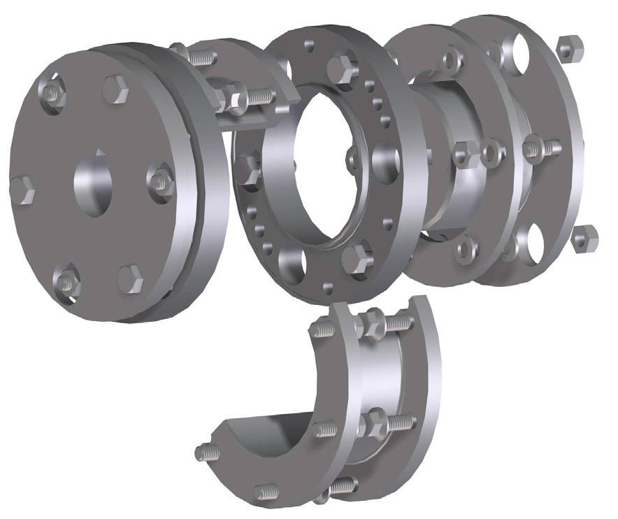 Installation and Maintenance Thomas Disc Couplings (Page 2 of 13) Series 54RDG Sizes 125-925 2.10. Do not start or jog the motor, engine, or drive system without securing the coupling components.