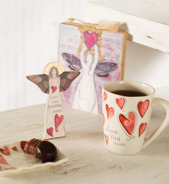 An exquisite collection of angels, mugs, keepsake dishes and plaques featuring artwork by Sherry Cook created exclusively for Pavilion Gift Company.