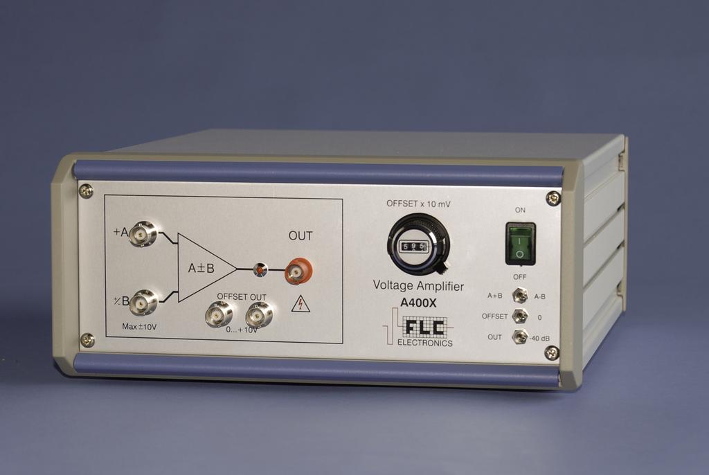 ELECTRONICS AB BROADBAND'LINEAR'AMPLIFIER WITH'A±B'INPUTS'AND'DC5OFFSET ModelA400X HIGHVOLTAGE