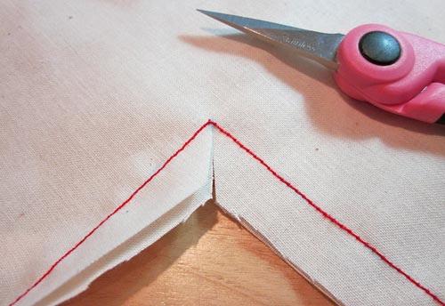 As above, if needed, turn it inside out again and trim away more seam allowance at the
