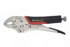 Curved Locking Pliers Welded construction for added strength. Overmolded cushion grip handle.