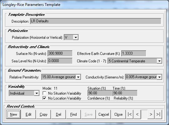 10. Each propagation model has various parameters associated with the model. These parameters are contained in templates, enabling you to have multiple standard configurations you can create.