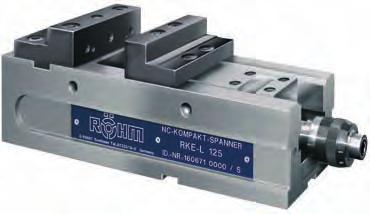 RKE-L NC-Compact vices Especially used on CNC-machines. Base mounting. Size 92 - clamping system mechanical-hydraulical with power transmitter, manually operated.