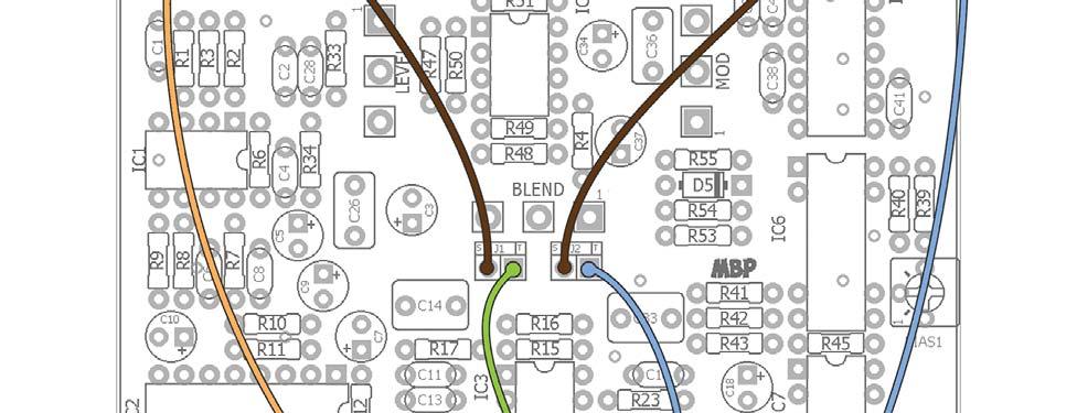 True Bypass Wiring Leave enough clearance between the wires and IC6 - IC8 so they do not