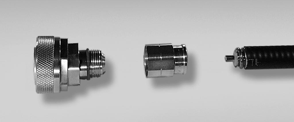 .. EASY FIT connectors We have developed EASY FIT connectors for 1/4, 3/8, 1/2 spiraled cables and for 7/8 annealed cable with 2 piece parts for easy and quick outdoor installation.