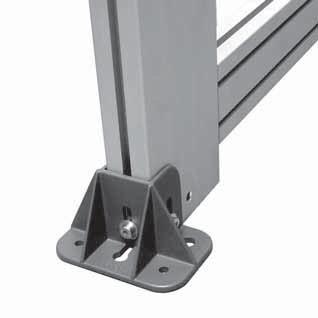 insert the screws - Fix the foot on the floor or on the wall;  screws - Tighten