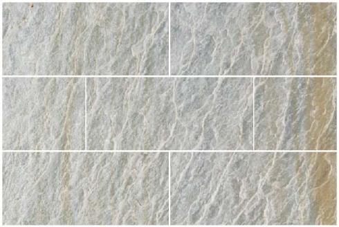 Versaille Pattern, Ledge Stone Himachal White Himalayan White Quartzite Low 12" x