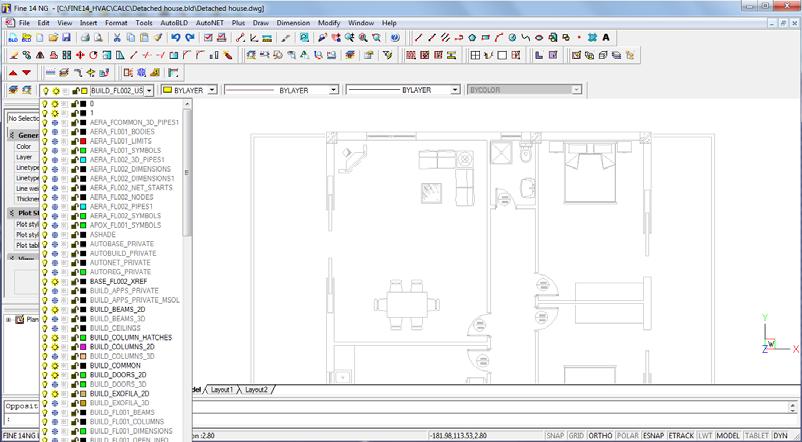 Before we start drawing, we Lock the architectural drawings from the layers list on the left by pressing