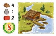 Slide Building Card under right side of your River Board to keep victory points secret, n take next available Bonus Token. Put it facedown on highest available spot on your River Board.
