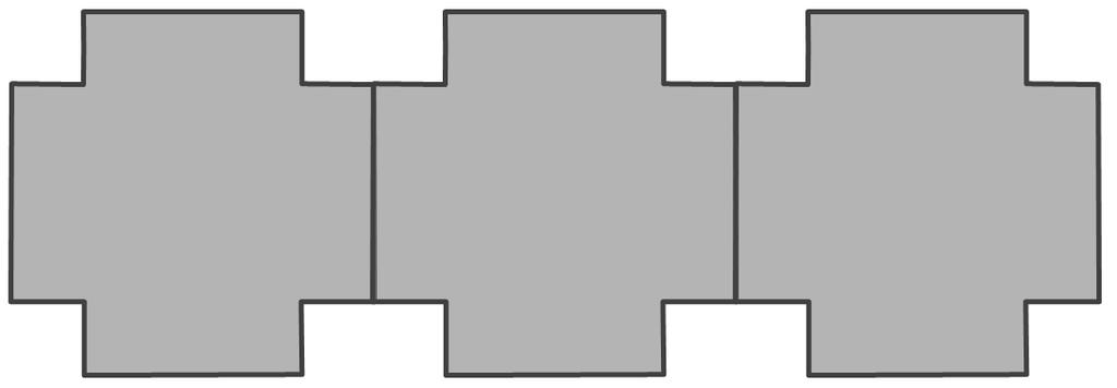 Answer: cm Robert puts three tiles together to make the shape below.