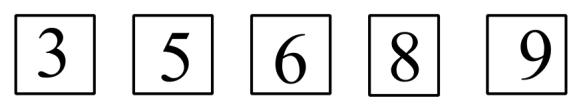 20. Cyrus has five number cards: He picks three cards to form a 3-digit number. What cards could be pick to find: (a) An even number? (b) An odd number? (c) A number divisible by 5?