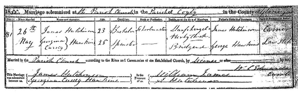 Children of George and Frances Mary They had at least 3 children as shown on the graphic (created by Family Tree Maker xii in April 2005) Georgina Currey Hawkins Date born xiii : 24 Jan 1828, London,