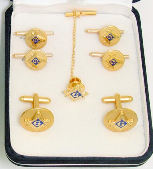 Blue Lodge Cuff Link Tux Stud Sets Our Blue Lodge Cuff Links, Tux Studs and Tie Tacs are shown at the