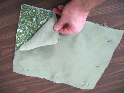 cover. To prepare the fabric for the inner lining, measure the outer shell and cut a piece to the same dimensions.