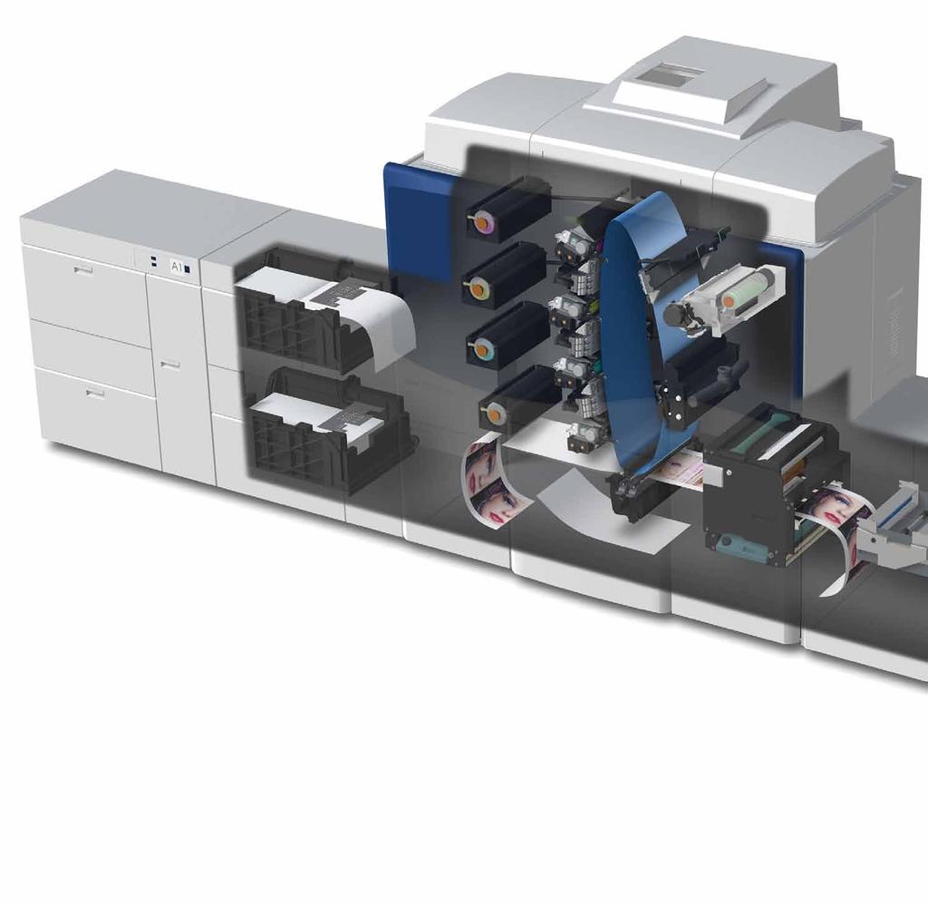 Fuji Xerox knows the best solution for you is one you build yourself. D F B C E A G H J I A Feeder Module Feeder module (up to six), two paper trays each; load while run; up to 30000-sheet capacity.