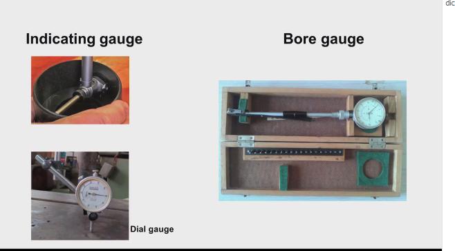 Now this is an indicating gauge example is bore gauge so, this is used to check whether the bore is within the two limits.