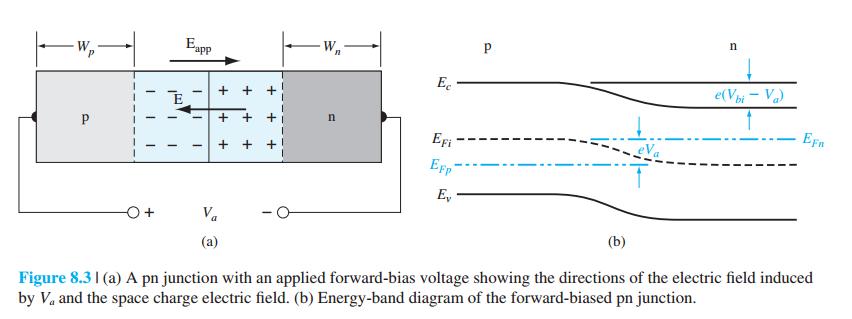 8.1.3 Boundary Conditions The electric field Eapp induced by the applied voltage is in the opposite direction to the thermal equilibrium space charge electric field.