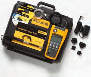 Recommended kits Fluke 975V 975 AirMeter Calibration cap Air velocity probe FlukeView Forms software Power adapter International power plugs Hard carrying case Three AA alkaline batteries Users