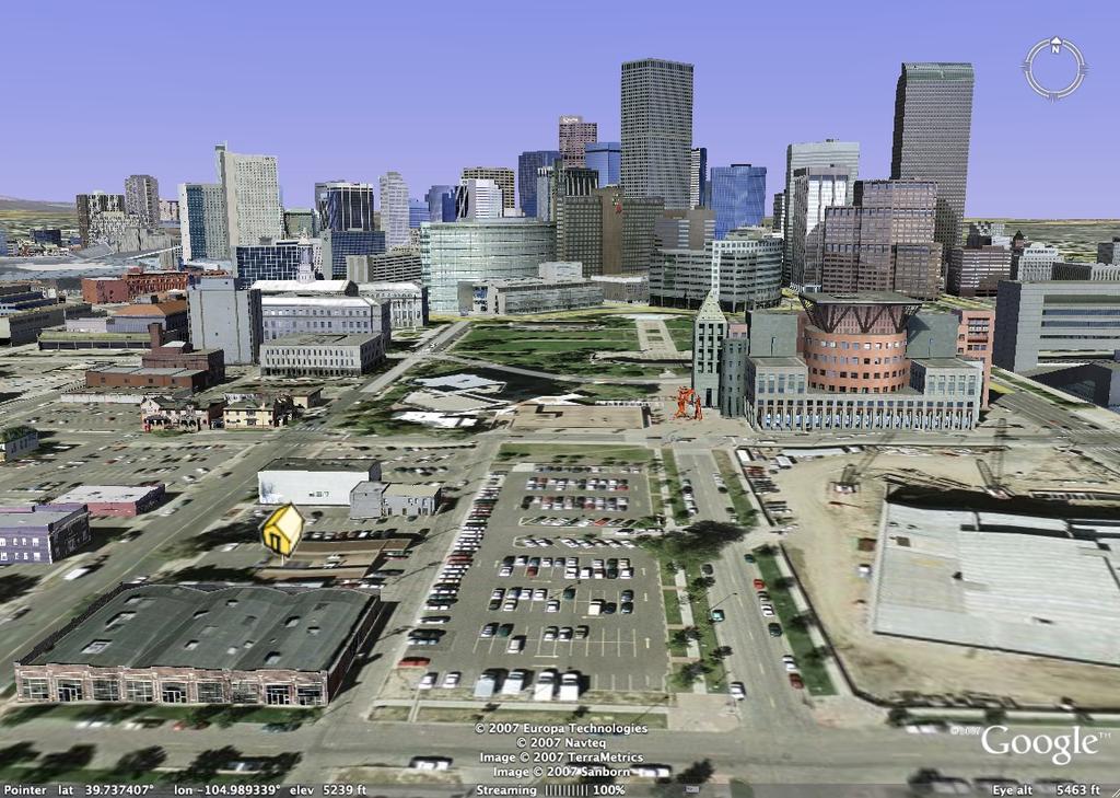 Figure 8: Downtown Denver in 3D In the ongoing collaboration with our partners from the Google Boulder office, we are exploring how to support cultures of participation in the process of modeling the