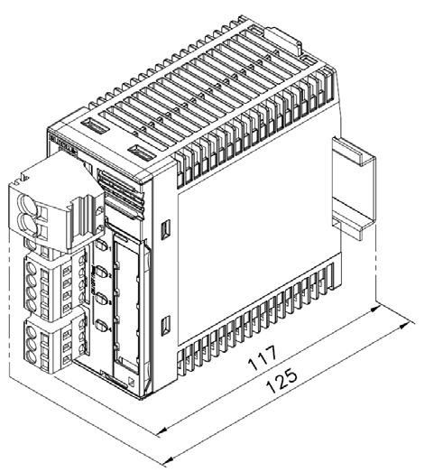 Dimensions 4/2-channel module with 