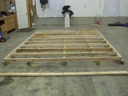 Once 4x4 s are layed out, install 2x4 joist on