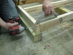 Next use square to make sure 2x4 rim is flush on