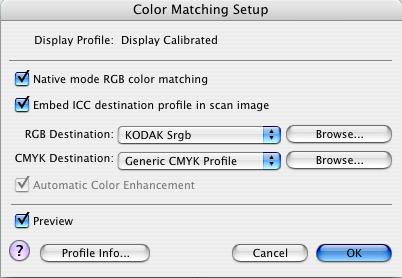 Pertains to how your monitor displays color, relative to the RGB Destination color space Color Matching features Improves the contrast and saturation of an image Immediately updates the Preview
