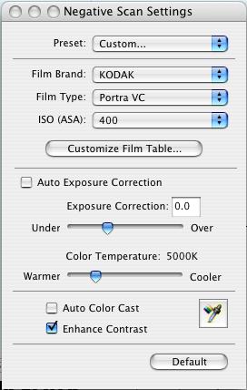 c) You can save the selected negative film settings into the Preset dropdown menu for easy access in the future.