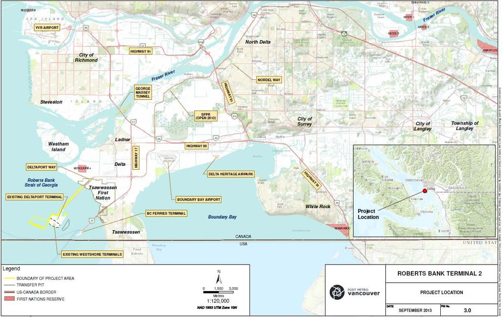 Figure 1: Regional Setting for the Proposed Roberts Bank Terminal 2 Project 3.