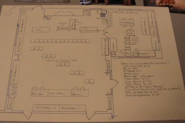 Dave Worden drew up a possible layout that would fit all of our equipment.