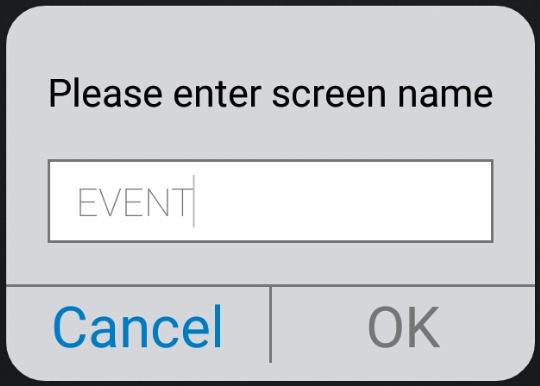 Enter the screen name which will be displayed at tp center