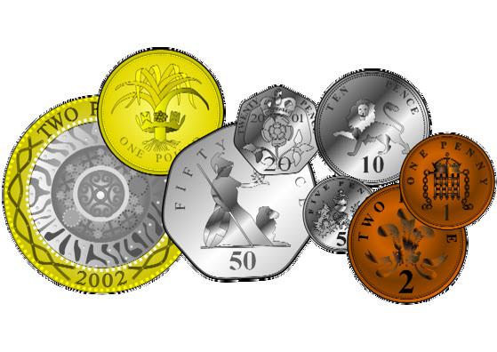 Draw around some different coins.