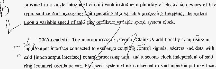 devices of like type, which allows the central processing frequency dependent upon a variable speed clock.