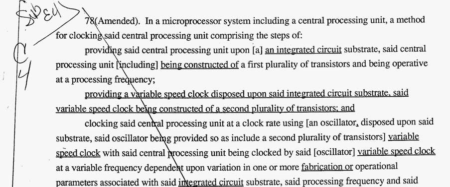Case3:12-cv-03877-VC Document97-6 Filed08/18/15 Page4 of 6 The microprocessor system of wherein said one or more operationalparameters [are included within the set consisting include operating