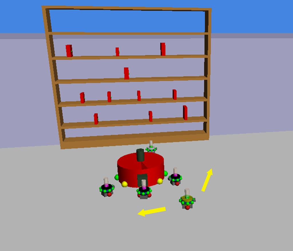 This makes Footbots move away from events (points of attraction) that are being served by other robots (points of repulsion) and try other parts of the arena to find other tasks.