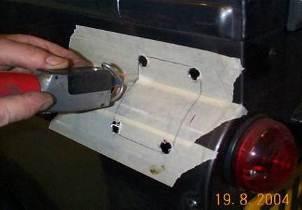1a Fig 1.1b Fig 1.1c 1.2 - With the holes completed, insert the C hoop support from the inside of the vehicle, removing and rivets causing obstruction.