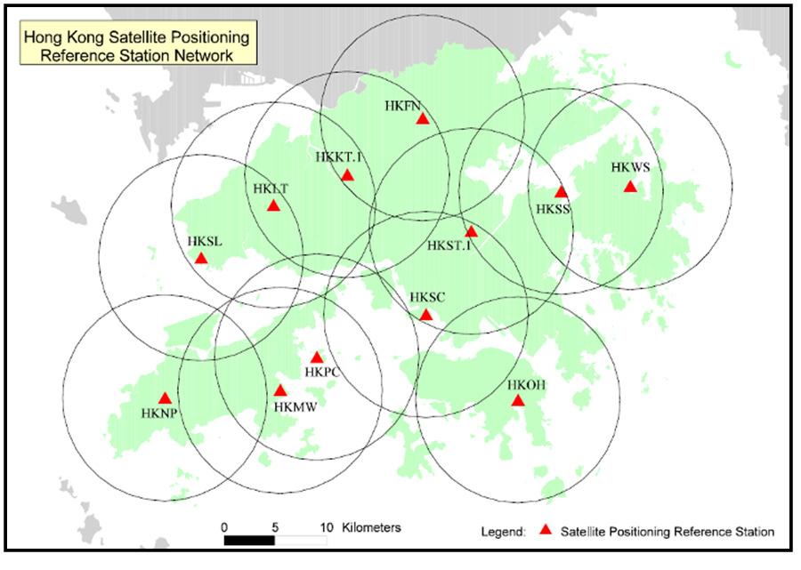 Station Network (Figure 3). Figure 3: The Hong Kong Satellite Positioning Reference Station Network.