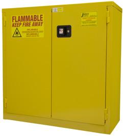 , 23x18x44, 1 door, 2 shelves Yellow 8X925 BA24 Flammable Safety Cabinet, 24 gal, 23x18x65, 1 door, 3 shelves Yellow 19T247 BJ06 Flammable Safety Cabinet, 6 Gal.