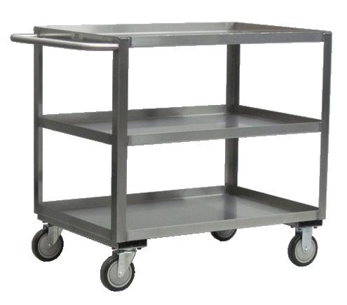 , 2 shelves, top shelf flush Gray 16C837 SX248-P6 Utility Cart, Steel, 24x48x28, 2400 lb.