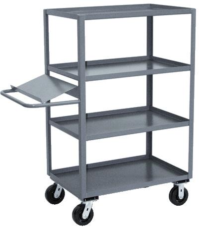 , 2 shelves, 3" deep, 5" urethane casters Gray 8TRL3 XA236-N8 Stainless Steel Utility Cart, 24x36x34,1200 lb. Cap.