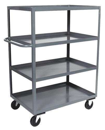 , 2 shelves, tubular handle 8C023 XB248-N8 Stainless Steel Utility Cart, 24x48x34,1200 lb. Cap.