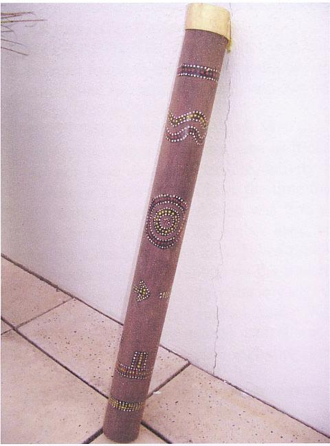 In Australia the Aboriginal people decorate the turndun with local fauna to the artist s location and taste. Pine wood was shaped with a jigsaw then the edges sanded down.
