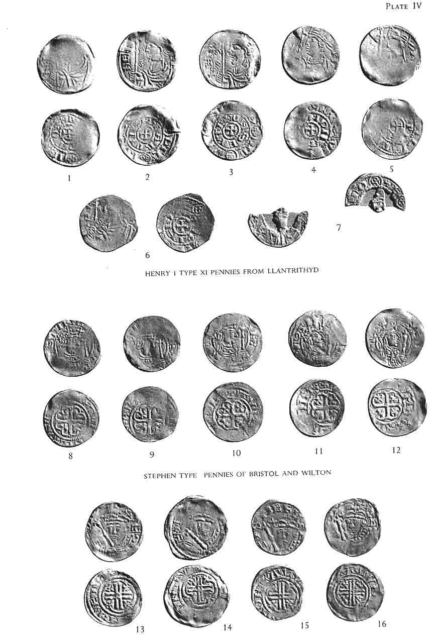 PLATE IV HENRY 1 TYPE XI PENNIES FROM LLANTRITHYD STEPHEN TYPE