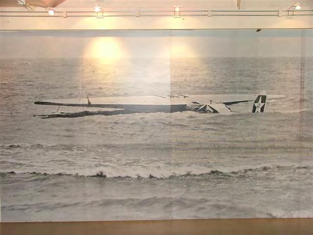 The picture above is the America, a tri-motor Fokker, where it landed in the sea at the village of Ver sur Mer, France on July 1, 1927. This picture is on display at the Musée America Gold Beach.