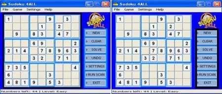 Figure 3: An example of the scanning system. There are 2 major groups: the first is to select the Sudoku grid and the second is used to select the menu options.