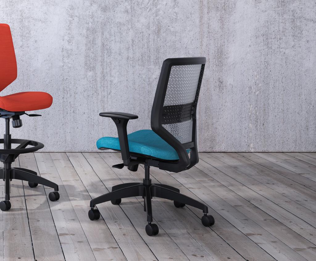 FRONT BACK Upholstered ReActiv Back Utilizing all the comfort and supportive benefits of the ReActiv back, the upholstered version features a fabric cover over the hexagonal back design.