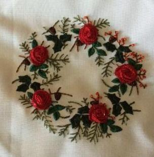 This is also a fairly fast pattern to do for a gift for the holidays. You will need at least a 7 inch hoop or larger for this, size 1,3,5 milliners needles, beads if you want to use them.