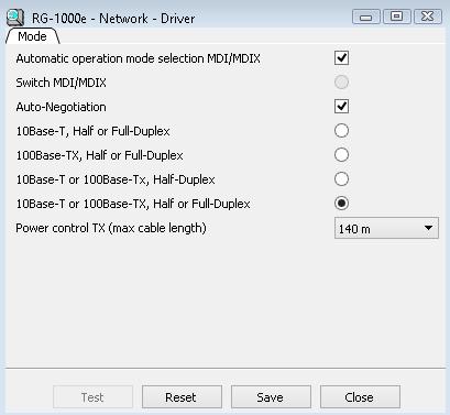 12 To open the Driver window, double-click Driver on the RG-1000e panel.